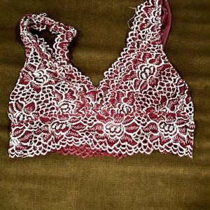 Maroon and navy lace bralette from alterd state